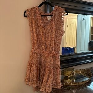 Misa Los Angeles Floral Mini Dress in Peach
